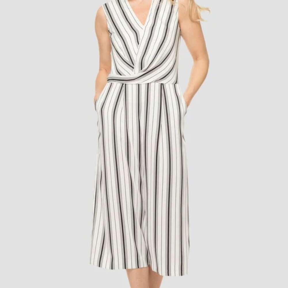 Joseph Ribkoff Striped Jumpsuit Wide Leg NWT New Size 12